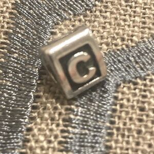 Authentic Pandora Letter C 3 sided alphabet charm